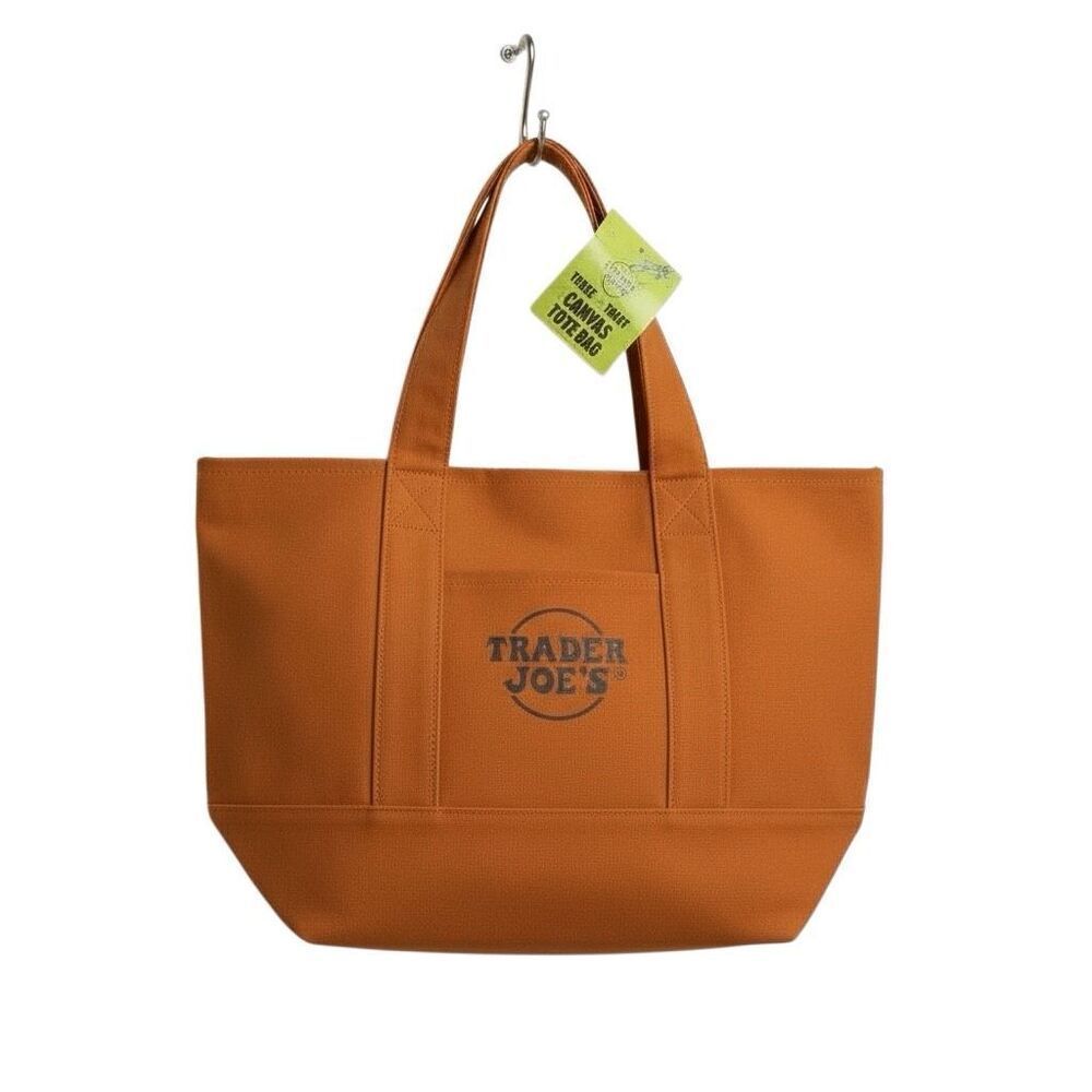 Trader Joe’s Orange Mini Tote Canvas Bag, Limited… - image 1